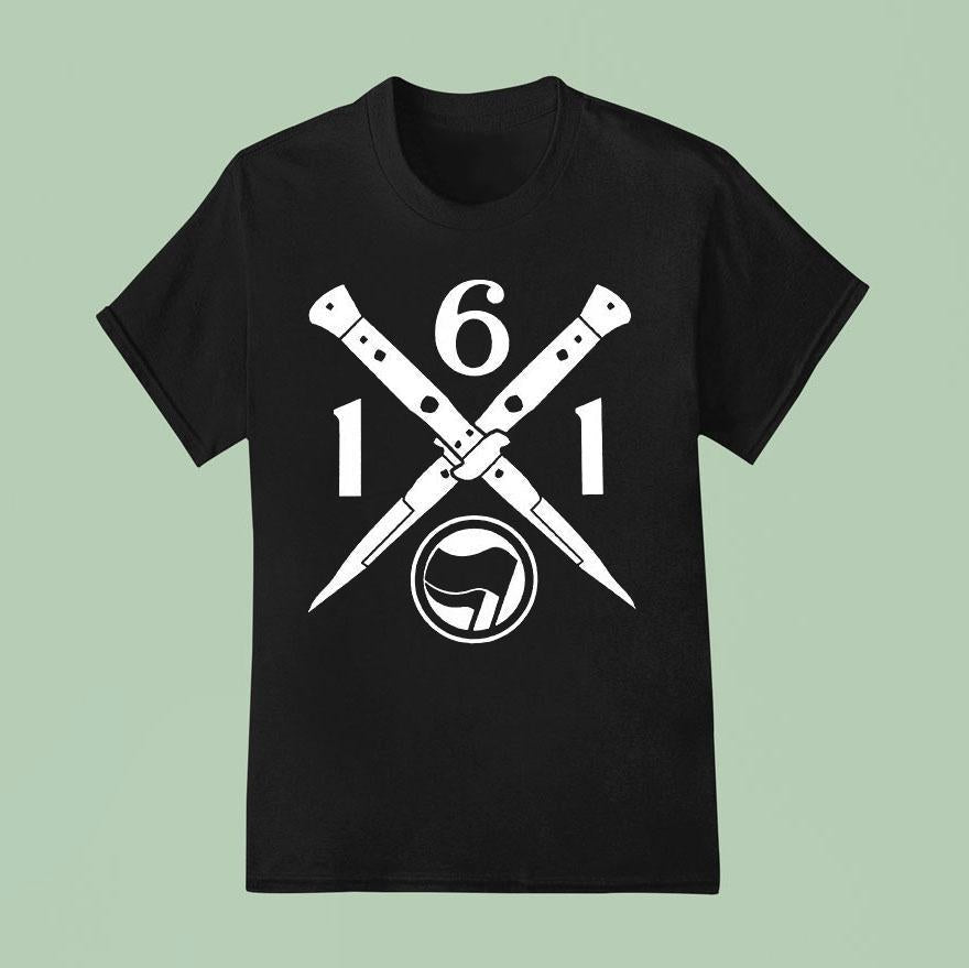 161 Anti - Fascist Action Knives Aufnher Shirt