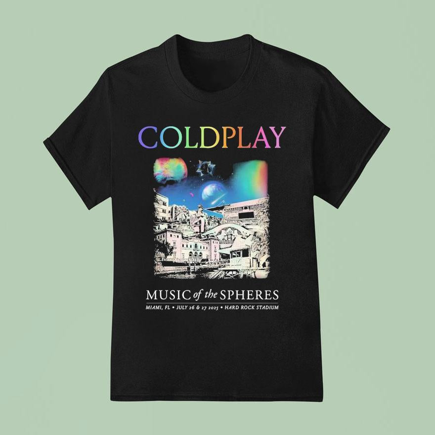 Coldplay Music Of The Spheres Tour 2025 Miami Fl July 26 27 Hard Rock Stadium Shirt