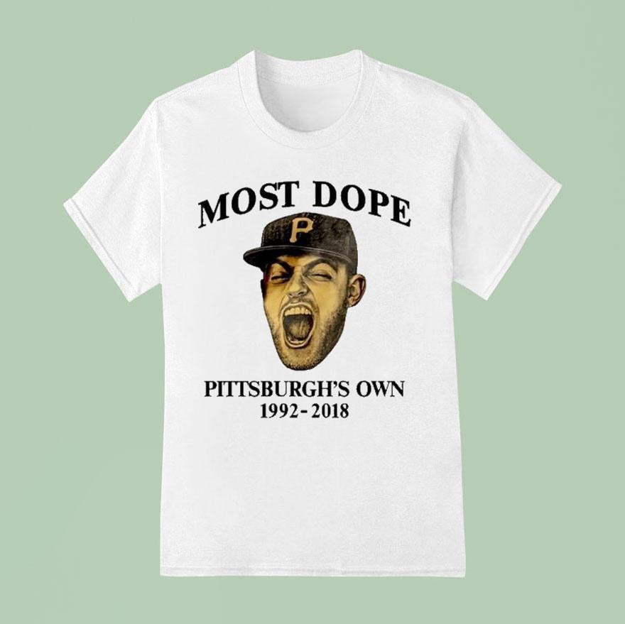 Mac Miller Most Dope Pittsburgh's Own 1992 2018 Pittsburgh Pirates Head Shirt