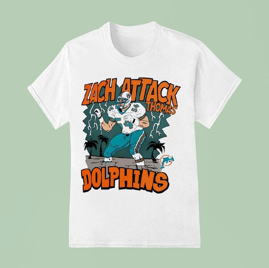 Zach Attack Thomas Miami Dolphins Cartoon Shirt