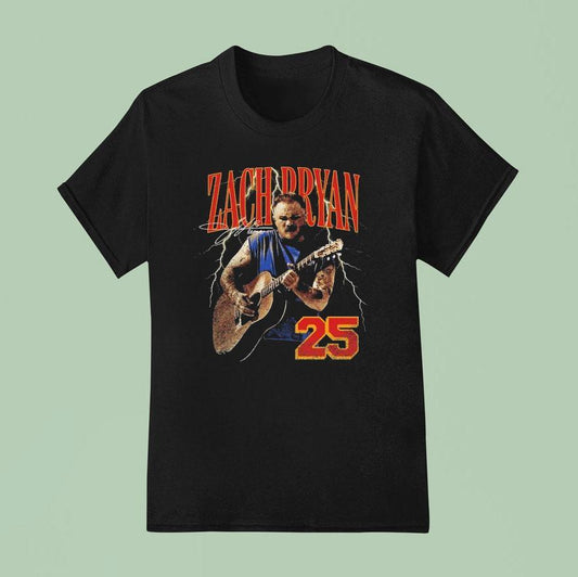 Zach Bryan Lightning 2025 Guitar Shirt