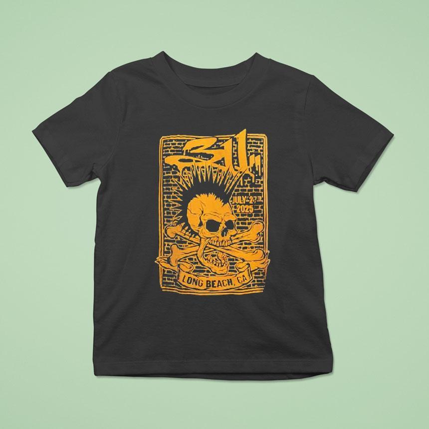 311 Vans Warped Tour 2025 Event In Long Beach California On July 27 Skull Shirt