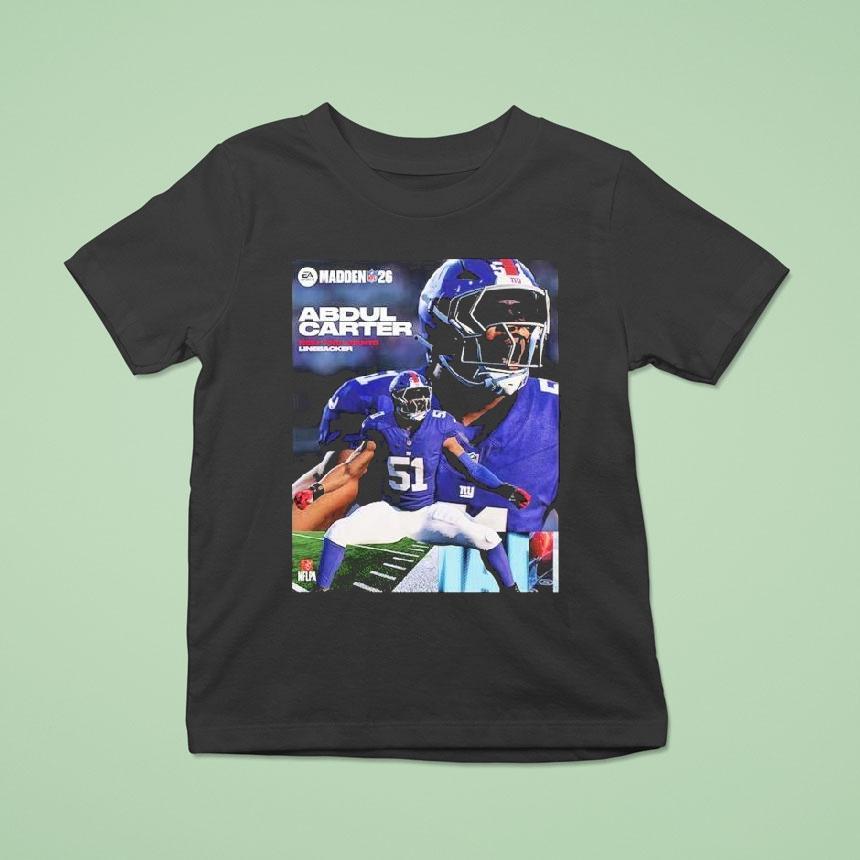 Abdul Carter New York Giants Rookie Debut Madden Nfl 26 American Football 2026 Shirt