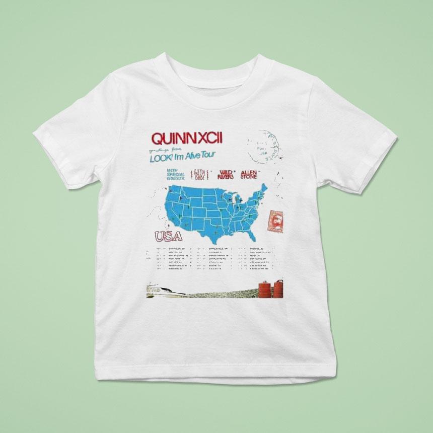 Quinn Xcii Greetings From Look I'm Alive Tour 2025 Dates Usa Map Shirt