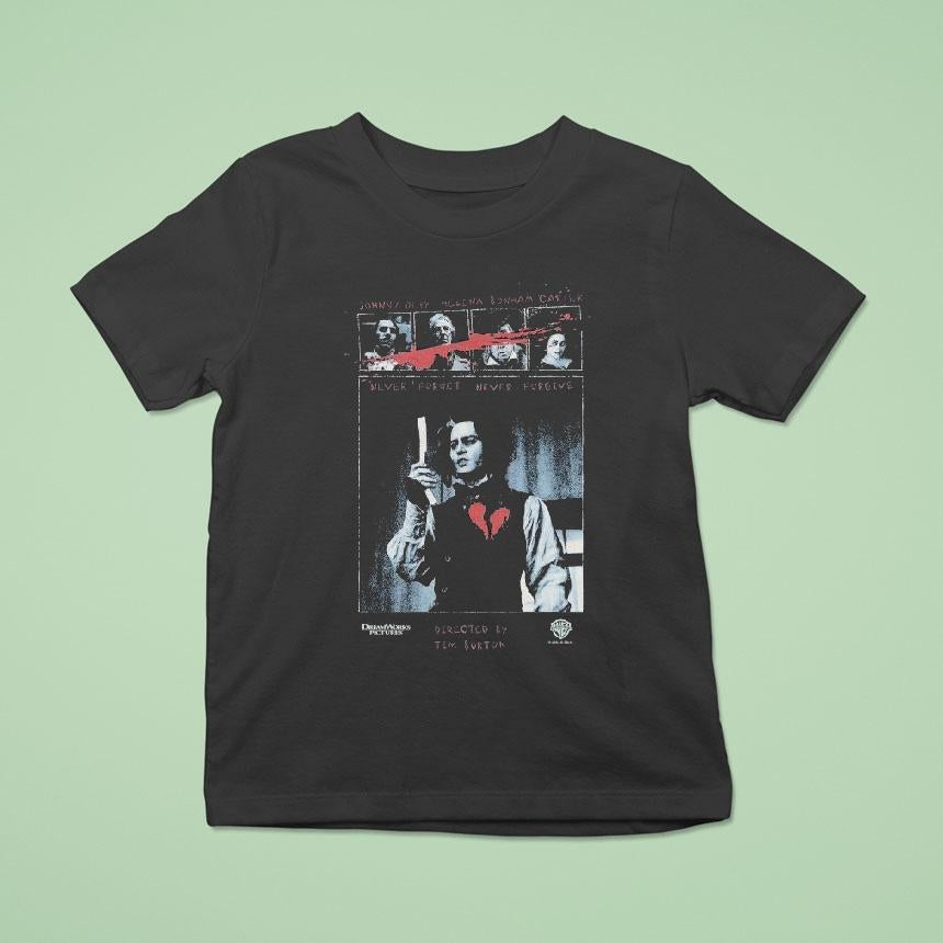 Sweeney Todd Dream Works Pictures Johnny Depp Helena Bonham Carter Never Forget Never Forgive Shirt