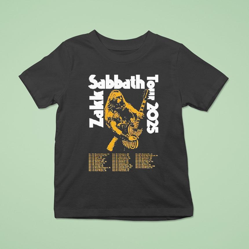 Zakk Sabbath Tour 2025 Dates On October 30 In Rancho Mirage Ca Shirt