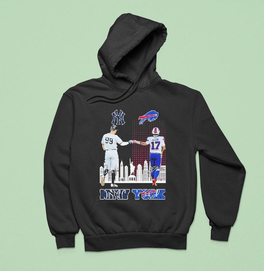 Aaron Judge And Josh Allen New York Yankees X Buffalo Bills Skyline Signatures Shirt