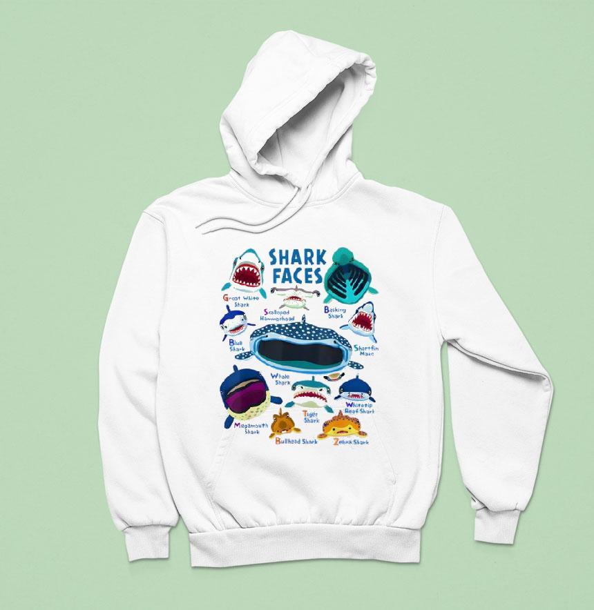 Shark Faces Chart Kinds Of Type Shark Shirt