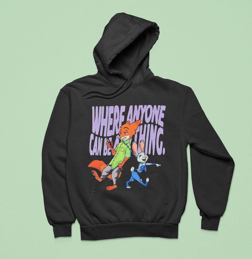 Zootopia Where Anyone Can Be Anything Disney Fox And Bunny Shirt