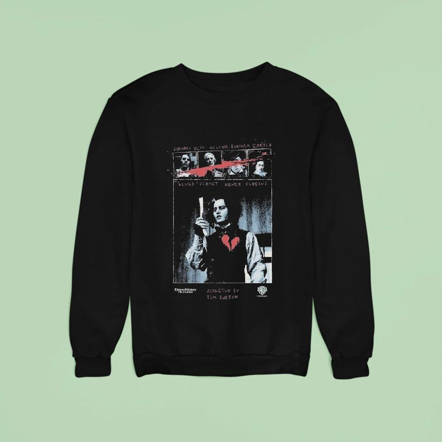 Sweeney Todd Dream Works Pictures Johnny Depp Helena Bonham Carter Never Forget Never Forgive Shirt